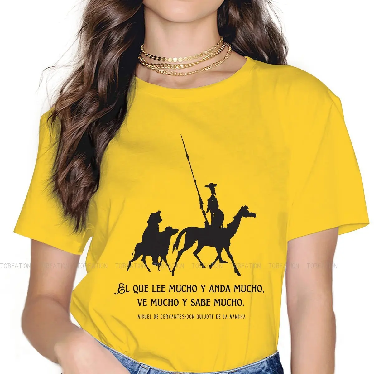 Essential Hipster TShirts Don Quijote De La Mancha Girl Harajuku Tops T Shirt O Neck Oversized