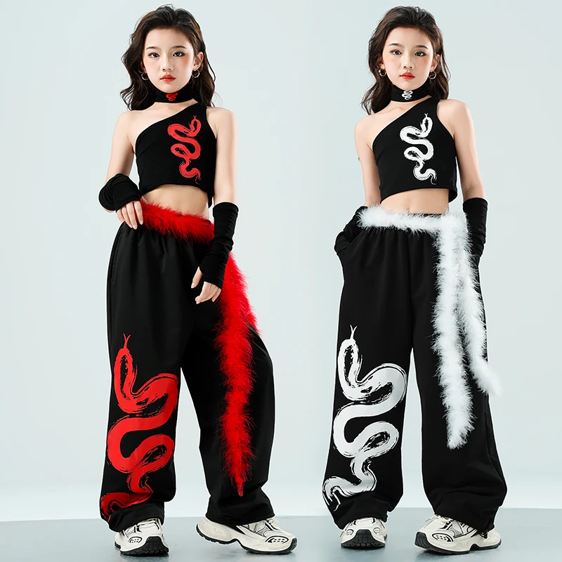 Hip Hop Dancing Kids Ballroom Street Dance Pants Girls Streetwear Children Jazz Cheerleader Costumes Teens Stage Clothes Sets