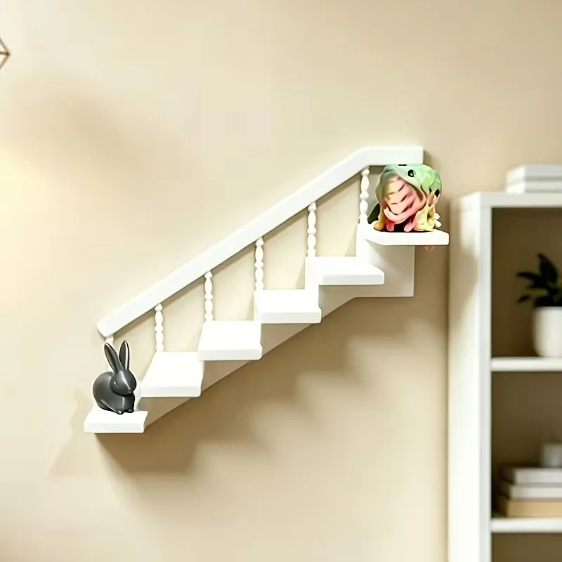 Staggered Floating Wall Mount Bracket Multi-Layer Shelving Rack for Creative Wall Storage Decor Home Organization