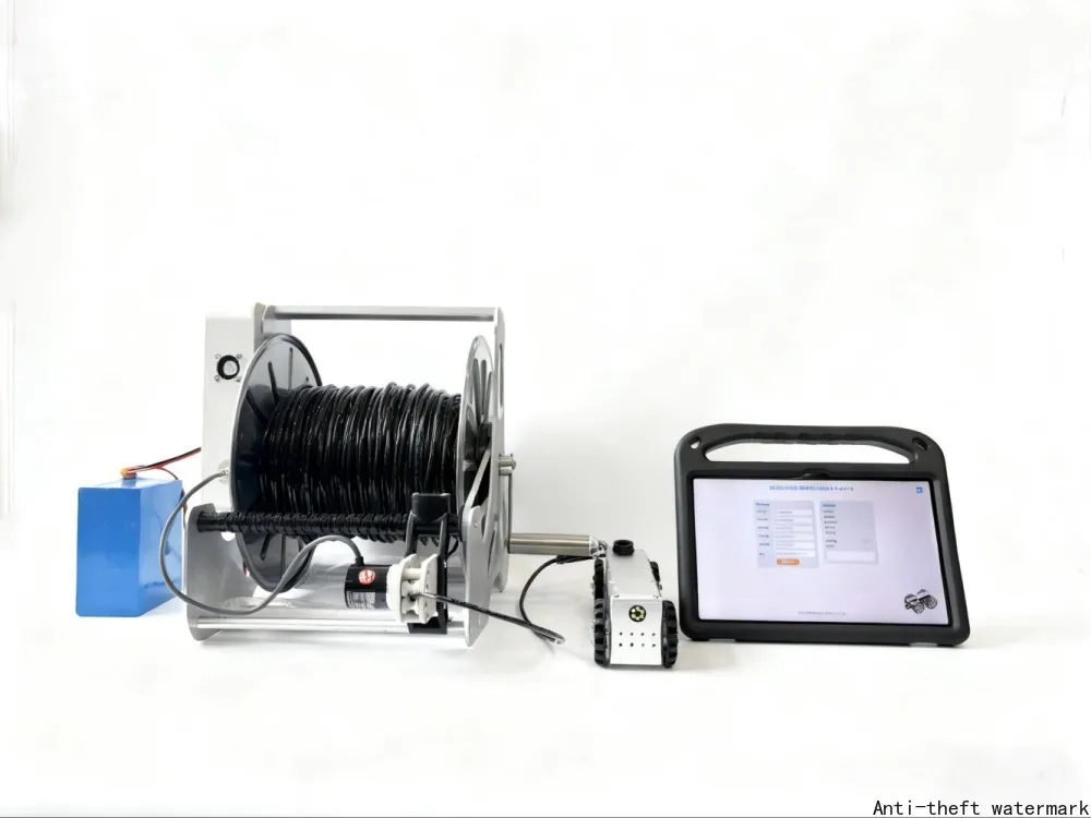 Customize CCTV 100mm WIFI Mini Pipe Inspect Crawler IP68 Waterproof 100-200 Meters Cable APP Software Count Length