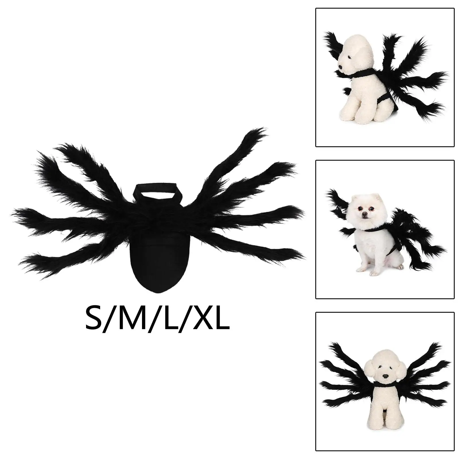 Spider Dog Costume Dress up Funny Black Dog Halloween Costume Accessories Costume Pet for Halloween Festival Holiday Cats Kitten