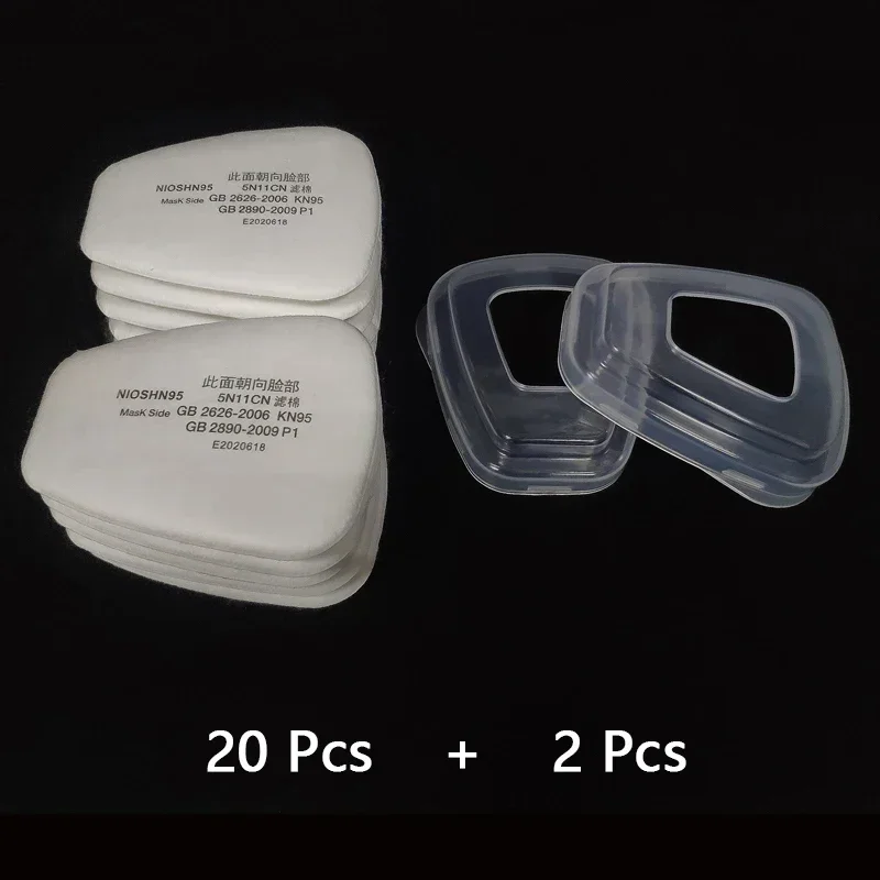 Indústria Filtros de Algodão, 5N11, 501 Tampa, Substituível, 3M, 6200, 7502/6800 Gás, Máscara à Prova de Poeira, Respirador Acessórios, 10 Pcs,