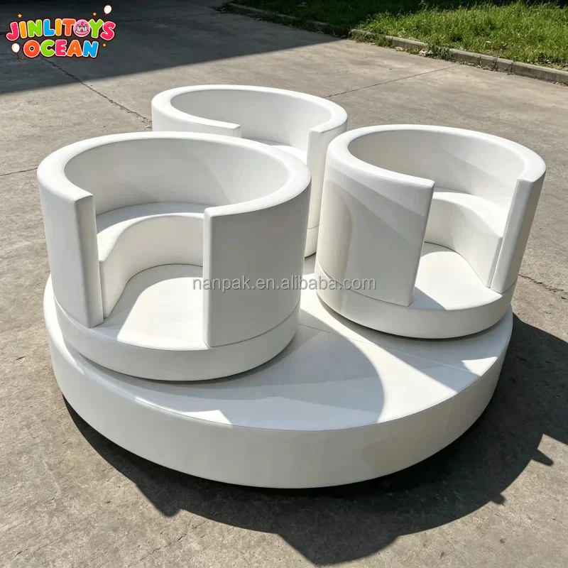 Motorized Soft Play Rotating Carousel Kids Spinning Merry-Go-Round Indoor Toddler Toy for Party Hire Mall Event Rental Business