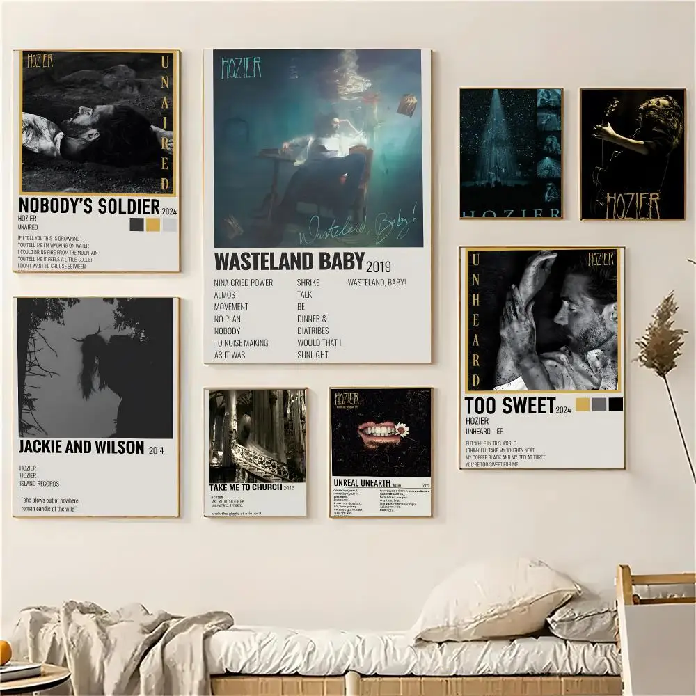 Singer H-Hozier Gig Vocal Concert Poster Self-adhesive Decal Living Room Bedroom Party Bar Decor Moisture-proof Fade-resistant