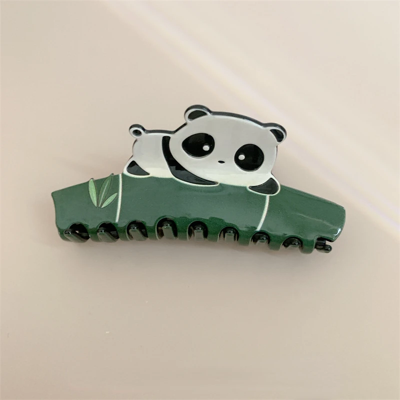 DuoShang Cute Cartoon Animal Panda Acetate Hair Claw Light Luxury Eco-friendly Animal Claw Clip for Women Girls Hair Accessories