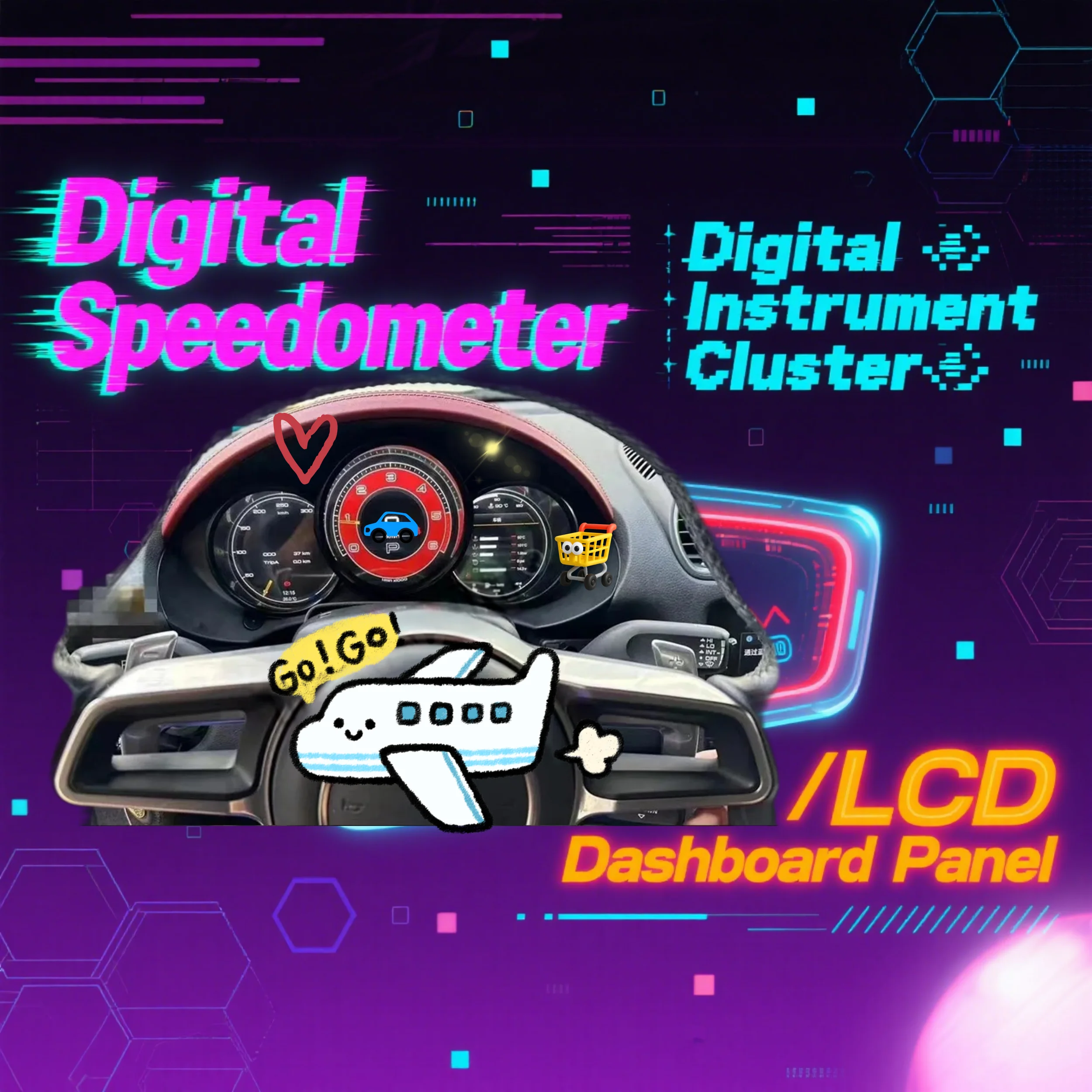

LCD Car Digital Cluster Instrument Screen For Porsche Macan Boxster 982 718 2011-2023 CockPit Speedmeter Dashboard Meter panel