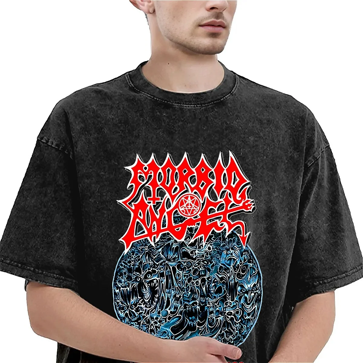 Harajuku Washed T Shirt Morbid Angel Cotton T-Shirts Altars of Madness Hip Hop Tee Shirt for Men Beach Awesome Custom DIY Tops