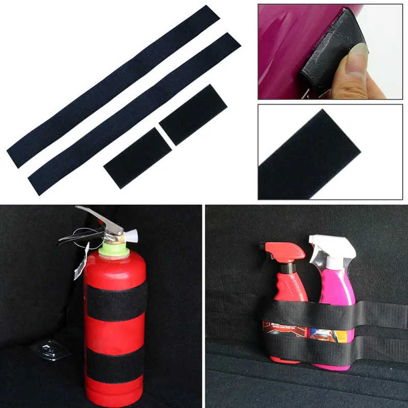 Car Trunk Storager Vehicle SUV Rear Rack Car Tail Box Fire Extinguisher Fixing Belt Strap Stickers Auto Accessories