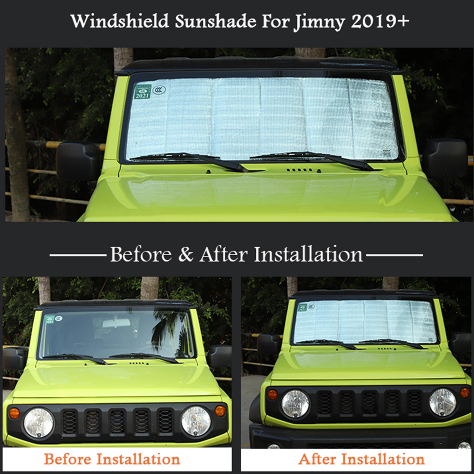 Car Front Windshield Sunshade Window Heat Shield Visor Guard Mat Protector For Suzuki Jimny JB64W JB74W 2019 2020 2021 2022 2023