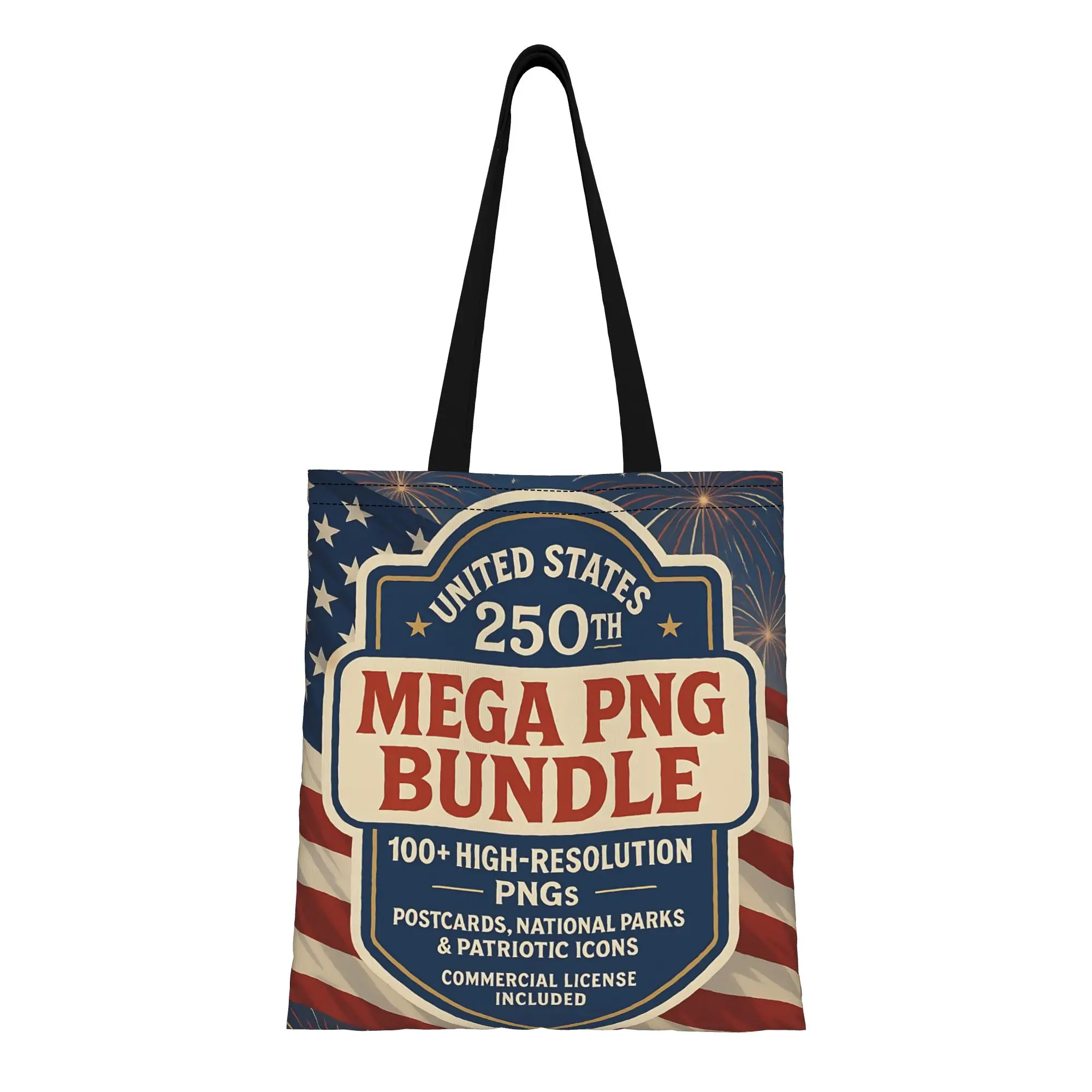 

1PC The American Journey Continues Canvas Tote Bag No Closure Design Hand Washable Tote United States Semiquincentennial Canvas