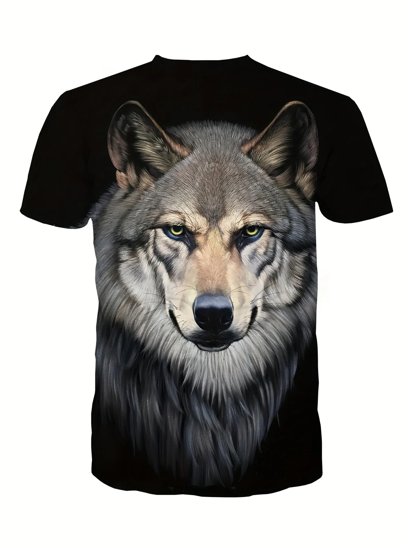 Wolf 3D Digital Pattern Print Men's Graphic T-shirts, Causal Comfy Tees, Short Sleeve Pullover Tops, Men's Summer Clothing