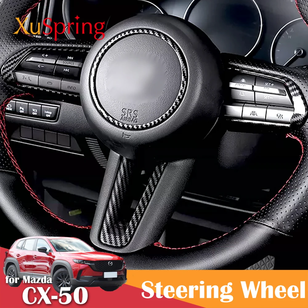 ABS Painting Steering Wheel Trim Stickers Decorative Circle Bezel Garnish For Mazda CX-50 CX50 2023 2024 Car-styling