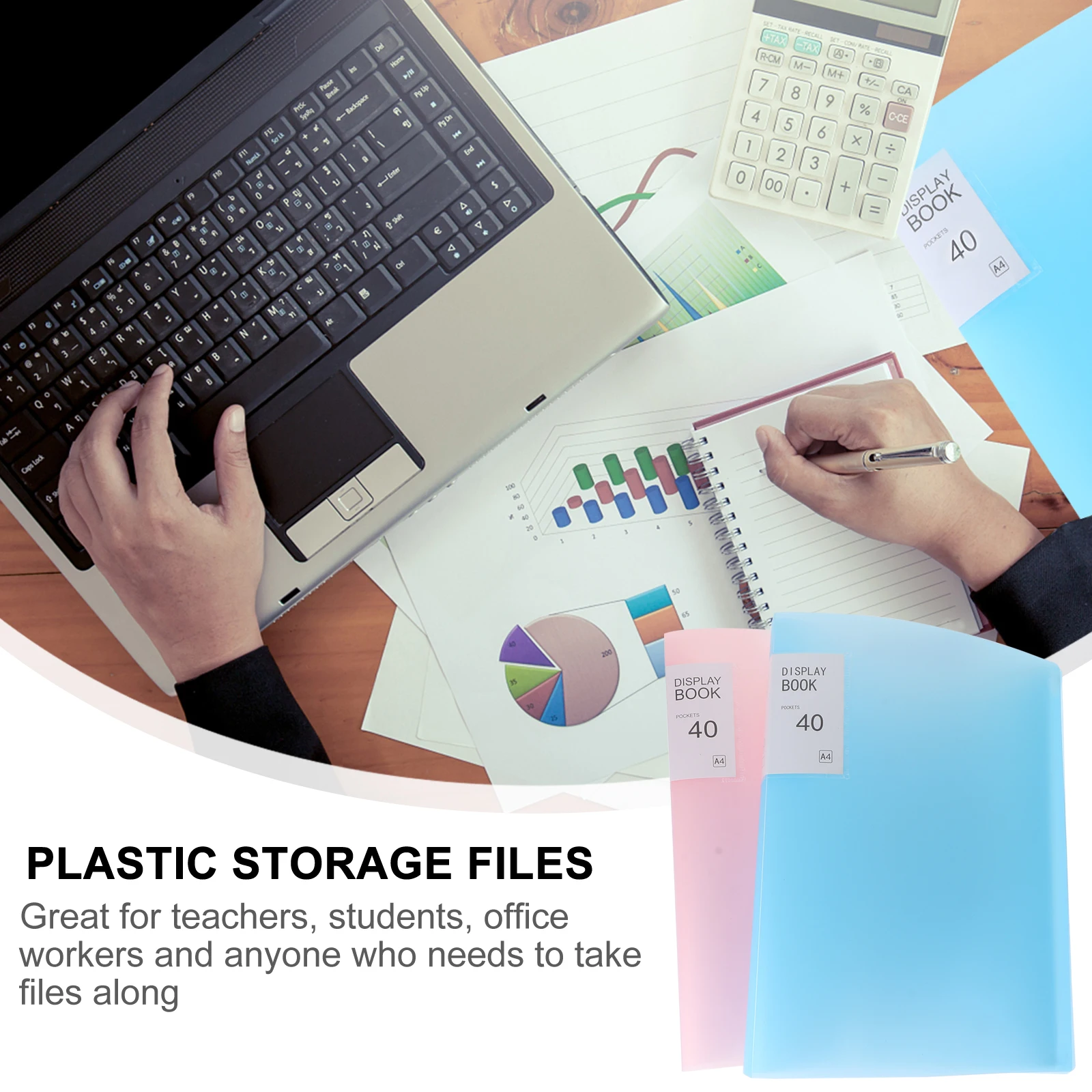 

2Pcs A4 Plastic Document Folders Office Storage Files Large Capacity Paper Organizers Practical File Holders for Work and Study