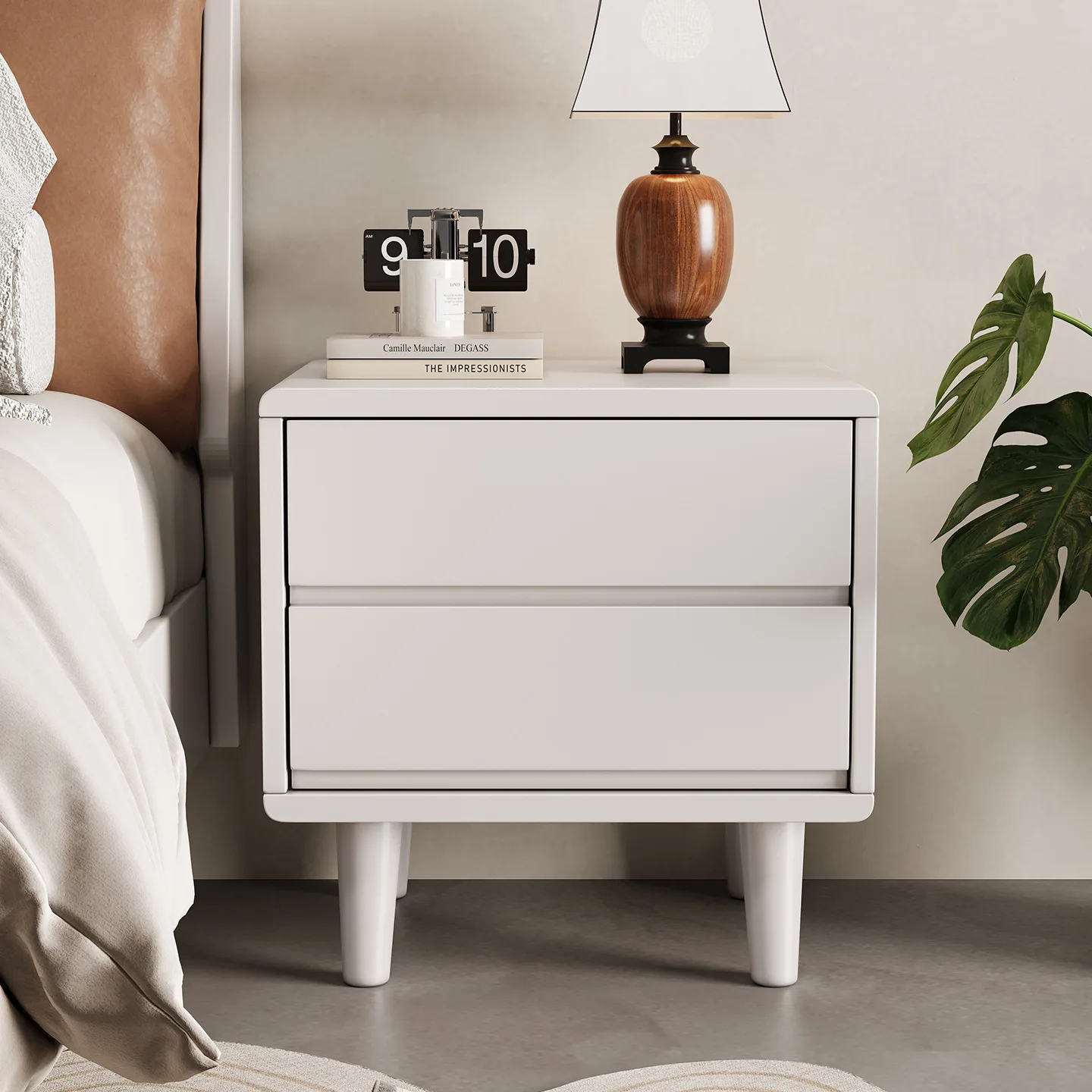 Solid wood bedside table simple high-end household small storage cabinet light luxury bedroom bedside table