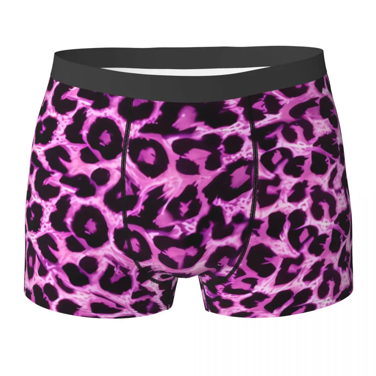 Purple Leopard Underwear Animal Man Shorts Briefs Breathable Trunk High Quality Design Plus Size Underpants