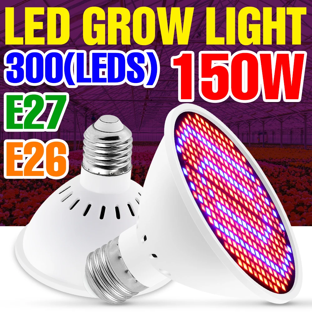 

E27 Grow Light 220V LED Plant Grow Lamp E26 Full Spectrum Greenhouse Phyto Growing Bulb SMD 2835 Tent Indoor Flowers Lighting