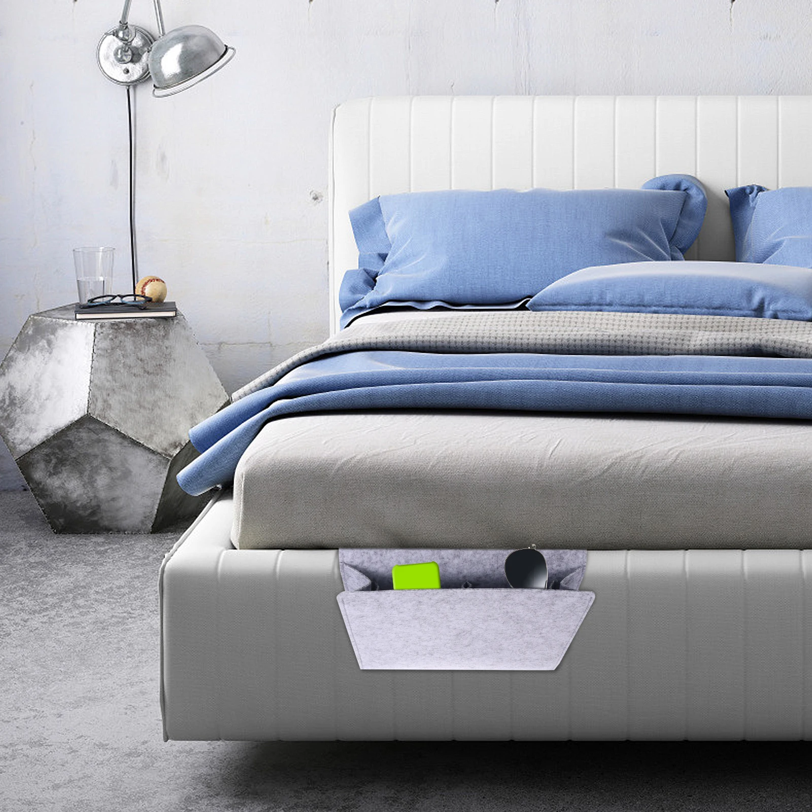 

2Pcs Felt Storage Hanging Bags Bedside Organizer Armchair Sofa Pouch Space-Saving Hanging Storage Container for Phone Remote