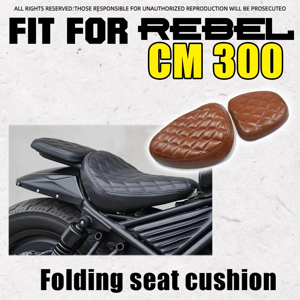 Fit For Honda Rebel CMX300 CM5X00 Hidden Flippable Passenger Seat Single Cushion Short Tail Accessories