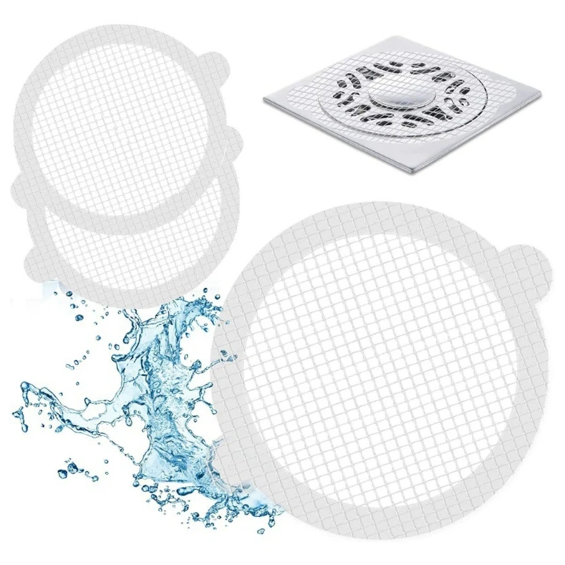 10pcs Anti-blocking Filter Screen Disposables Floor Drain Sticker Hair Catcher Drain Stopper Cover Kitchen Bathroom Accessories