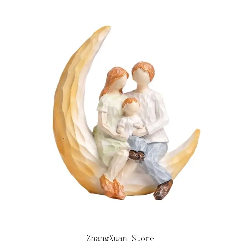 Familienfiguren, Harz, Familienskulptur, Mutter und Tochter, Statue, Heimdekoration, Muttertagsgeschenk für Mutter, 3 x – Detail 7