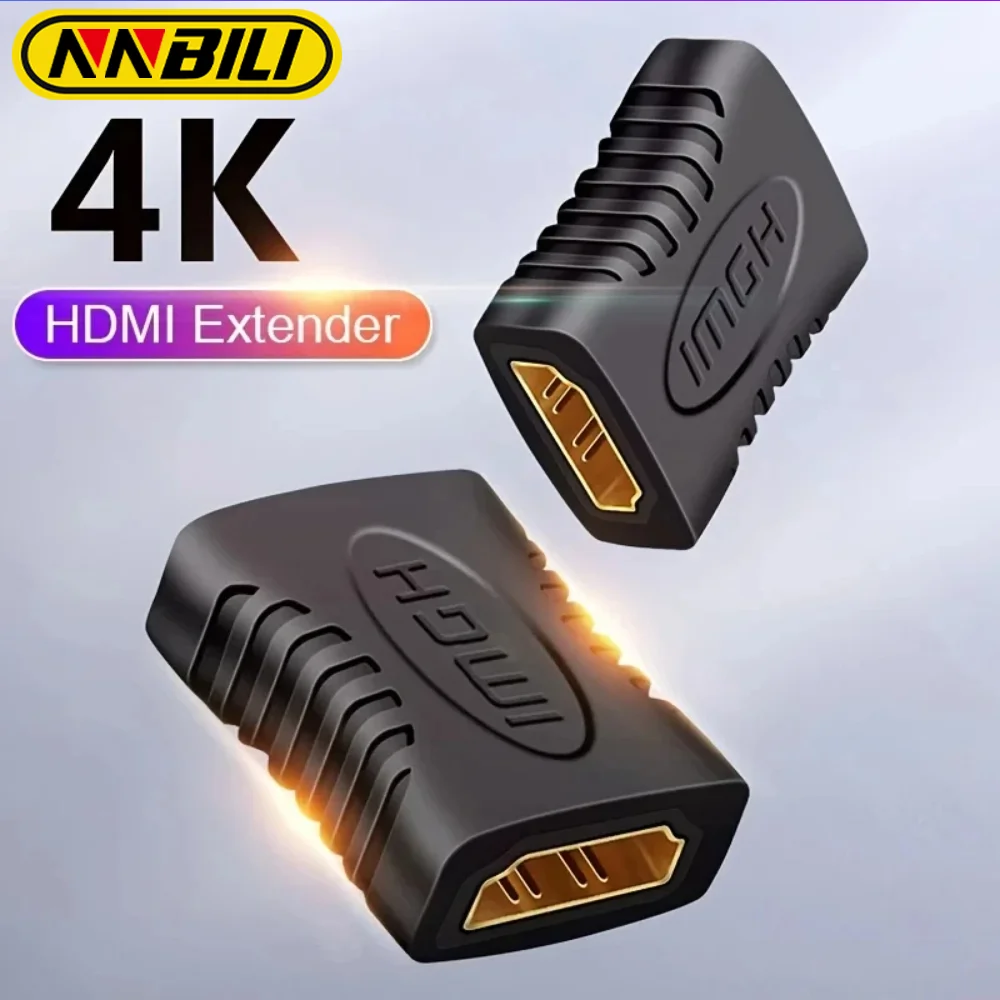 NNBILI 4K HDMI Extender Female To Female Converter Extension Audio Adapter For Monitor Display Laptop PC TV Hdmi Cable Extension