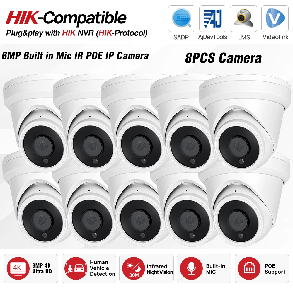 10PCS 6MP Ir Dome I…