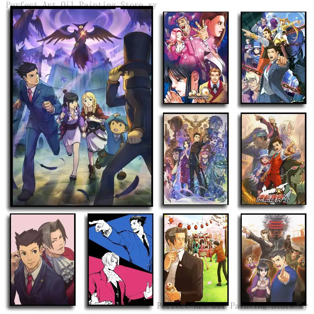 Affiches Adventure A-Ace A-Attorney, toile de qualité pour salon, bar, café, style vintage, peinture de bande dessinée, décoration murale artistique pour la maison