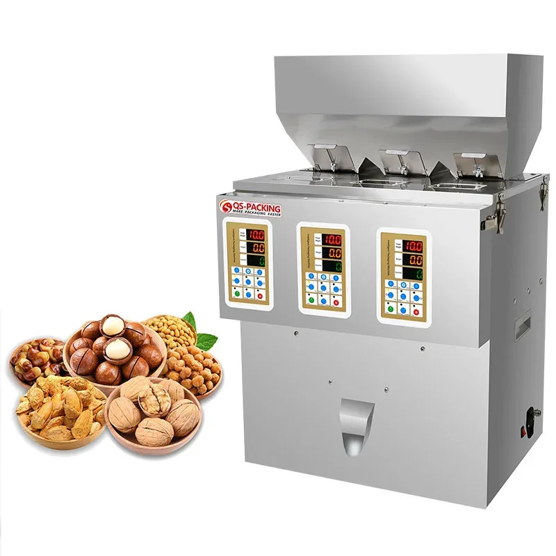 Three Heads Automatic Granule Particle Powder Nuts Pouch Tea Bag Packaging Machines