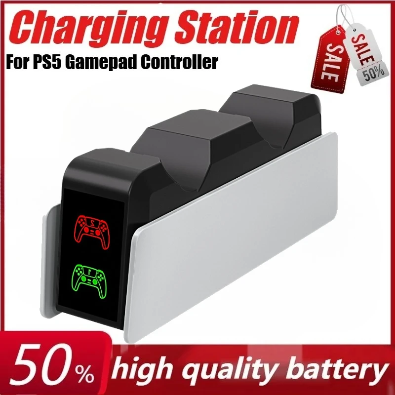 

For PS 5 Dual Fast Charger LED Indicator Charging Stand Docking Station for PS5 Gamepad Controller Charging Station