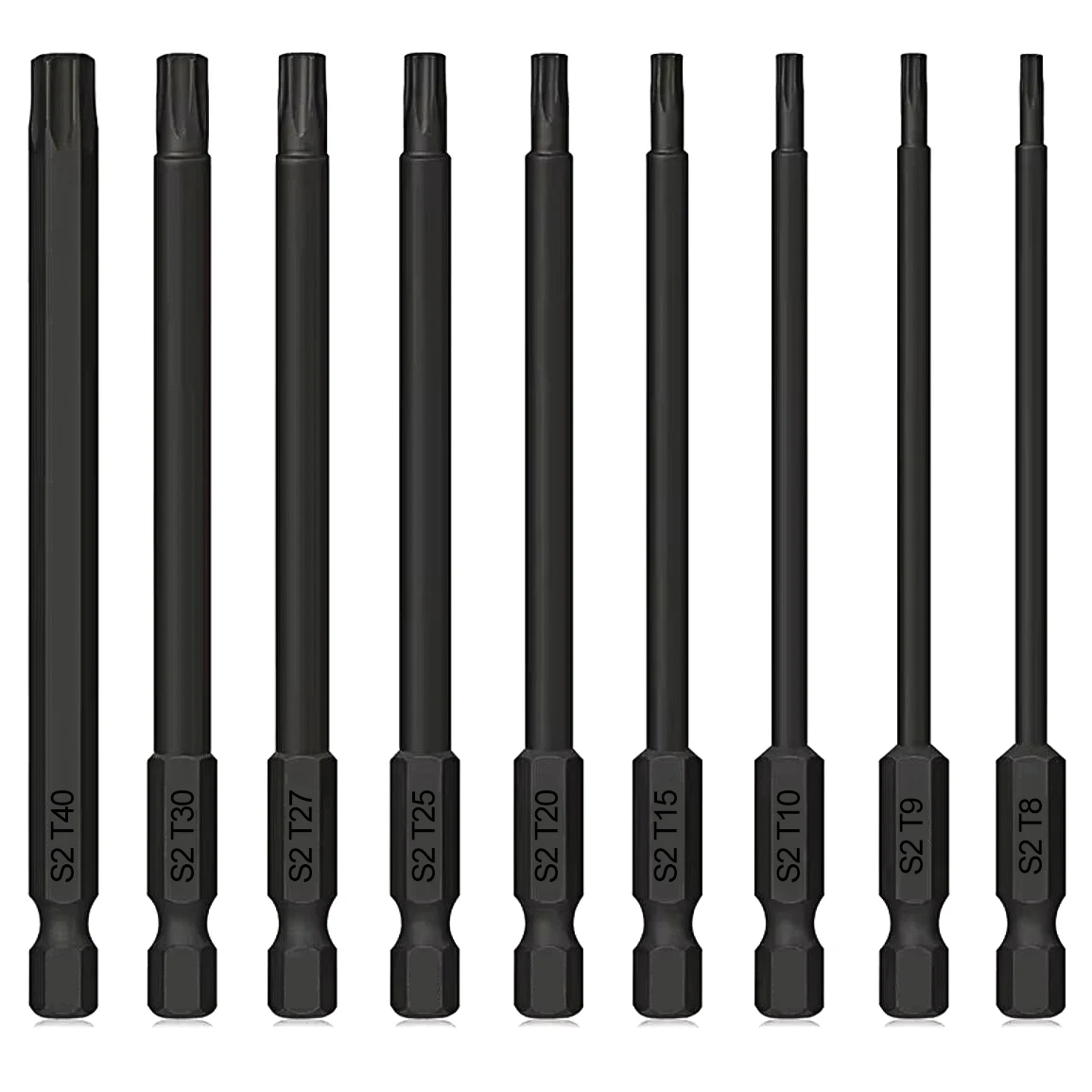 

Multi-Size Torx Head Screwdriver Bit Set S2 Steel 100mm Length Torx Bit Set with Hole Magnetic Tip Security Torx Head Drill Bit