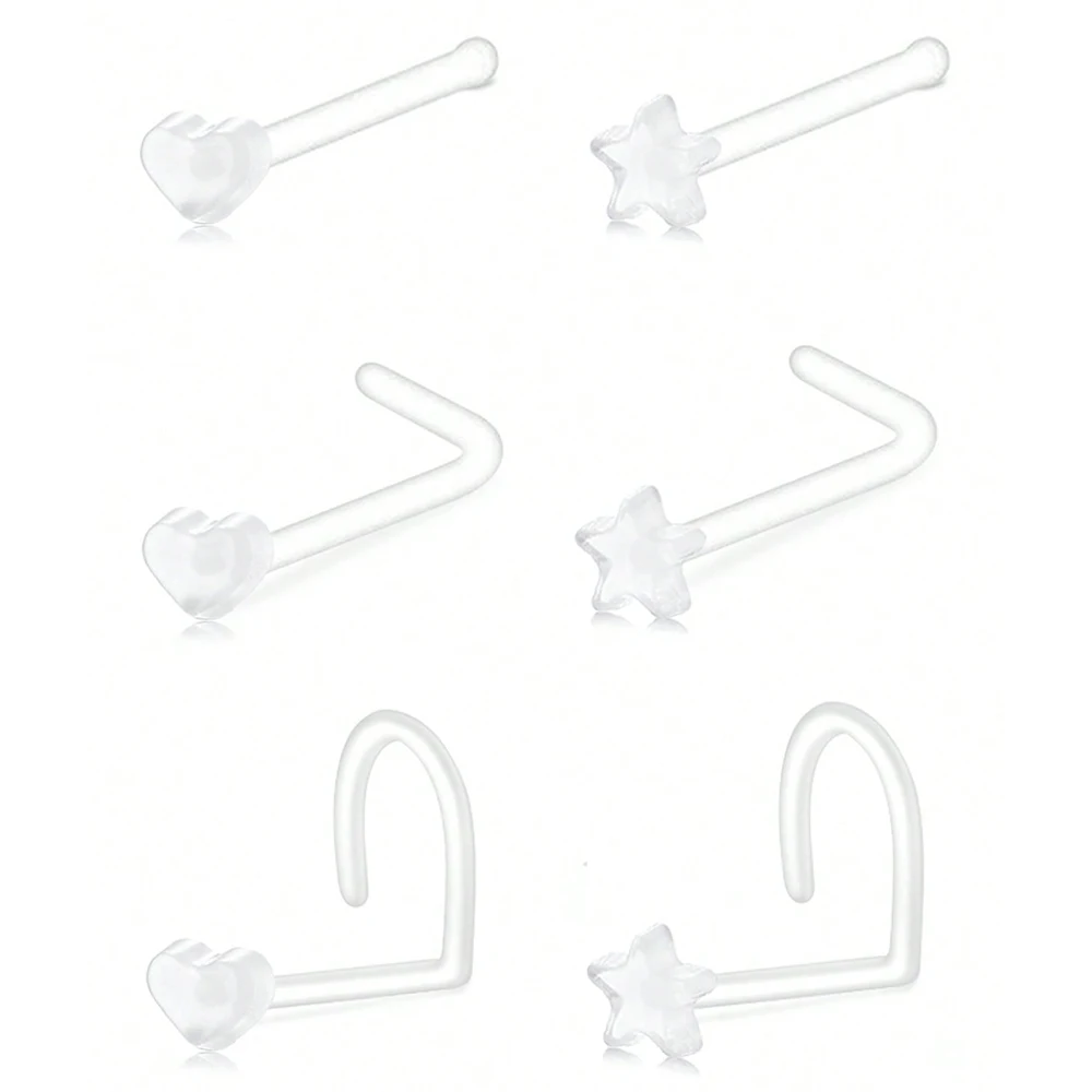 Clear Piercing Retainer, Hypoallergenic Bioflex Plastic