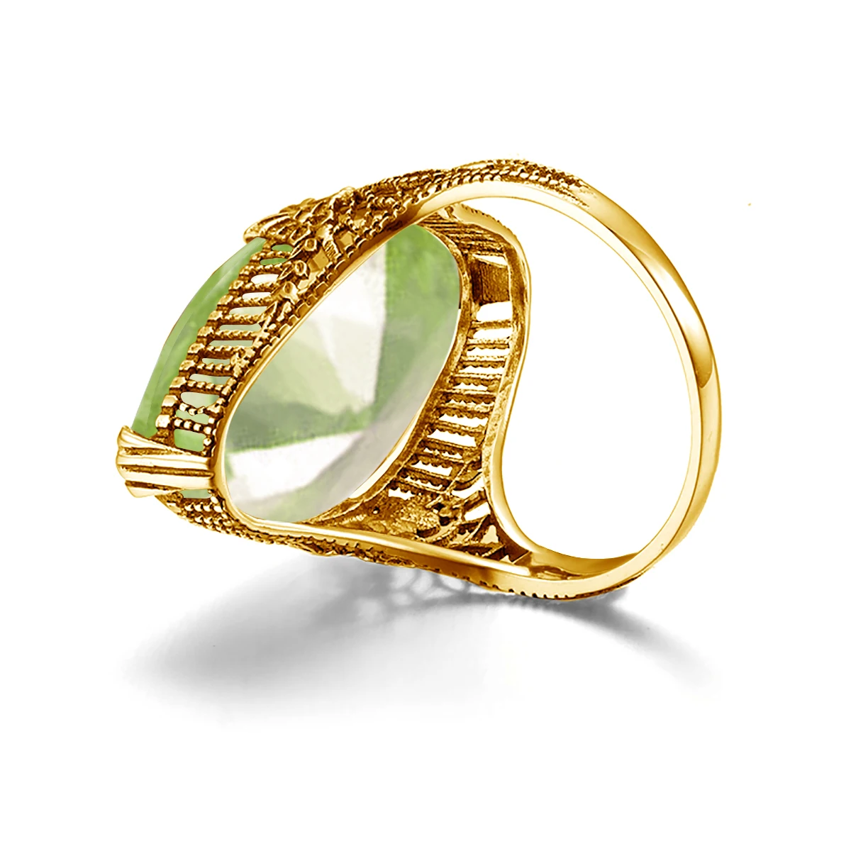 14*26mm Marquise-Stein Oliven-Peridot-Ring Gold für Damen Trend Luxus-Schmuck Geburtsstein Edelsteine Einzigartiges Handgefertigtes Geschenk Damen Sale – Detail 4