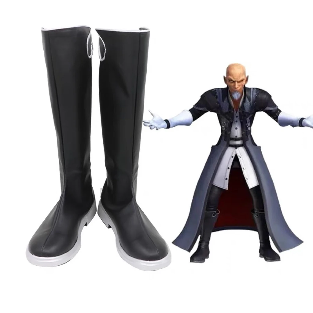 Xehanort Boots Cosplay Kingdom Hearts 2 Master Xehanort Cosplay Shoes Black Customized Boots