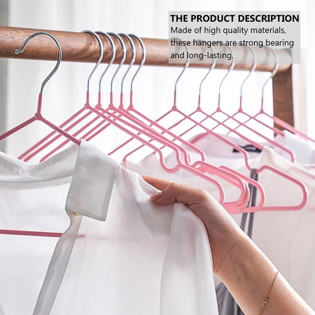 

10Pcs Anti-Slip Clothes Hangers Long-Lasting Strong Bearing Seamless Clothing Holder Household Laundry Rack Clothes Hangers