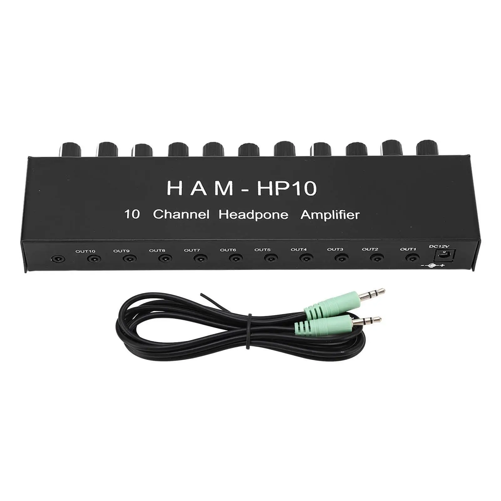 10 Channel Headphone Amplifier Distributor - Stereo Amp for 16-600Ω Output Impedance, Safe for performance