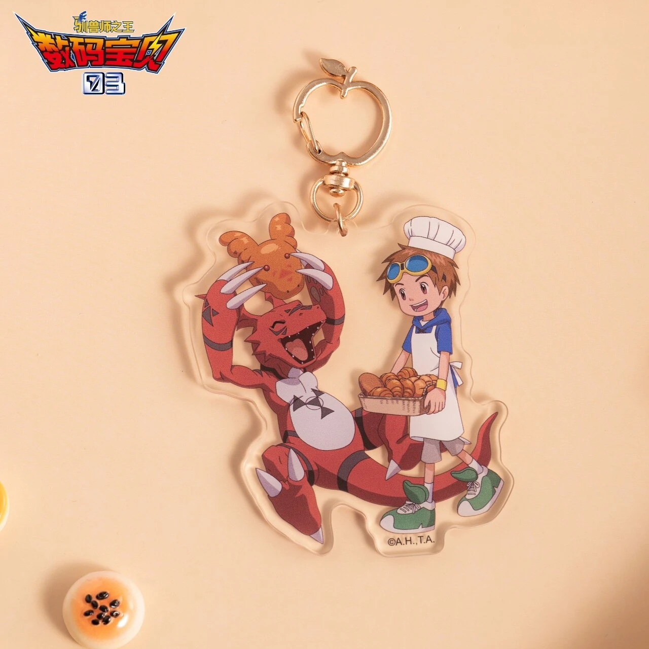 Genuine Animation Digimon Tamers 03 Acrylic Keychain Apple Clasp Bakery Themed Anime Merchandise Acrylic Stand Bill Folder