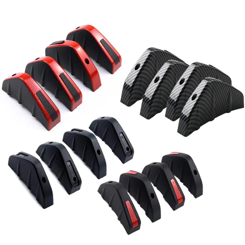 4 stücke Universal Carbon Faser Auto Geändert Hinten Stoßstange Diffusor Spoiler Schwarz Rot ABS Hinten Lip Diffusor Anti-kollision – Detail 18