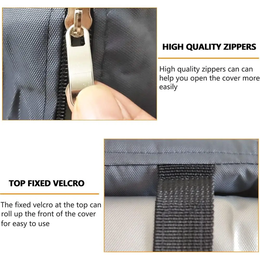 غطاء رف سلكي خارجي مقاوم للماء والغبار باللون الرمادي 600D، غطاء رف تخزين عالي التحمل 36 × 24 × 72 مع سحاب