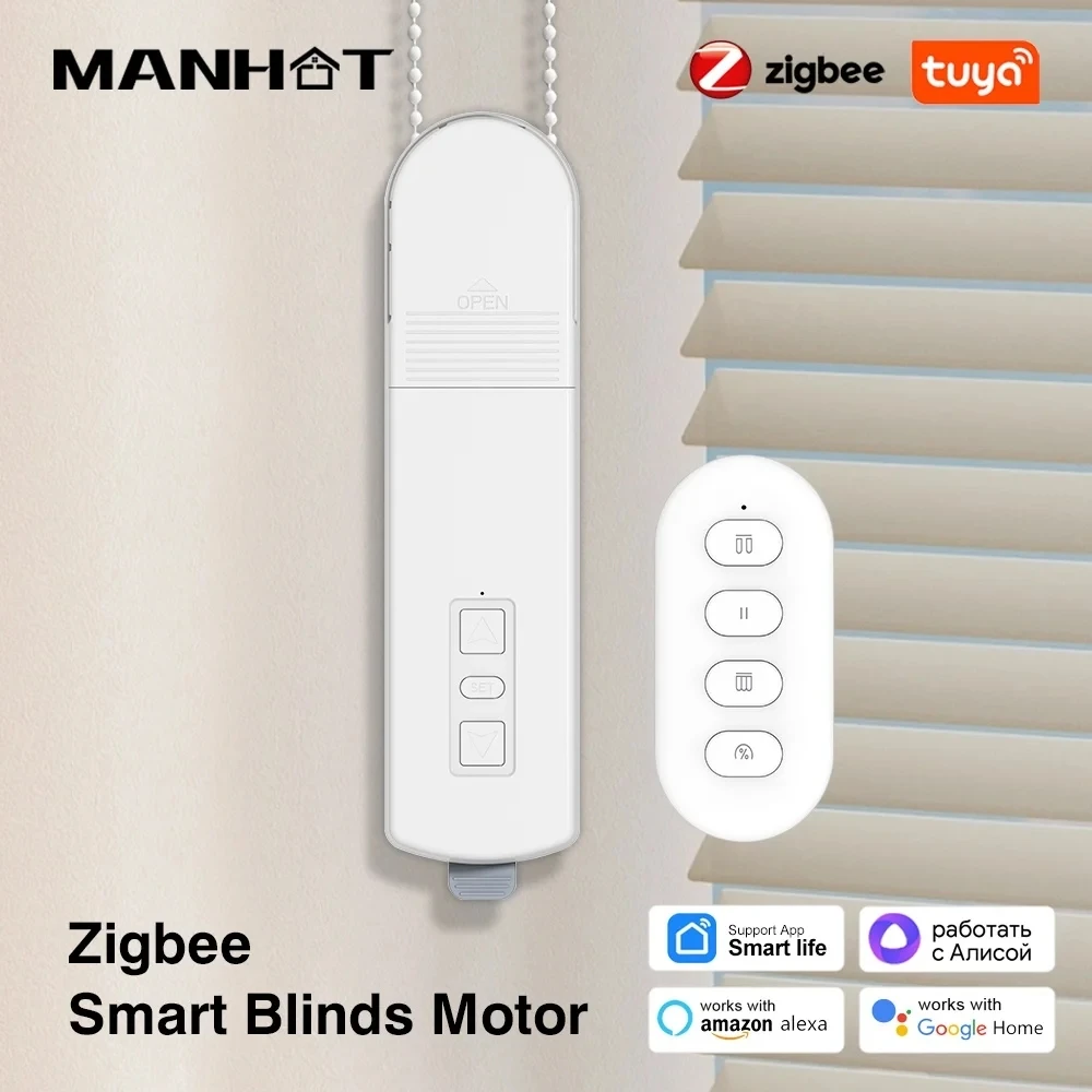manhot-zigbee-smart-electric-curtain-motor-chain-roller-blinds-pull-bead-curtain-switch-system-with-solar-panel-work-with-tuya