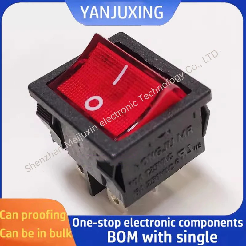 1pcs/lot Ship type warping switch MR-4-210-CPL-BR 4 pin 2 red light 21*24