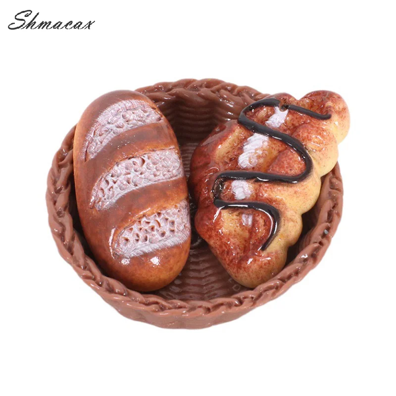 1/12 simulazione casa delle bambole mini pane con cestino modello casa delle bambole decorazione della cucina casa delle bambole negozio di dessert ornamenti alimentari