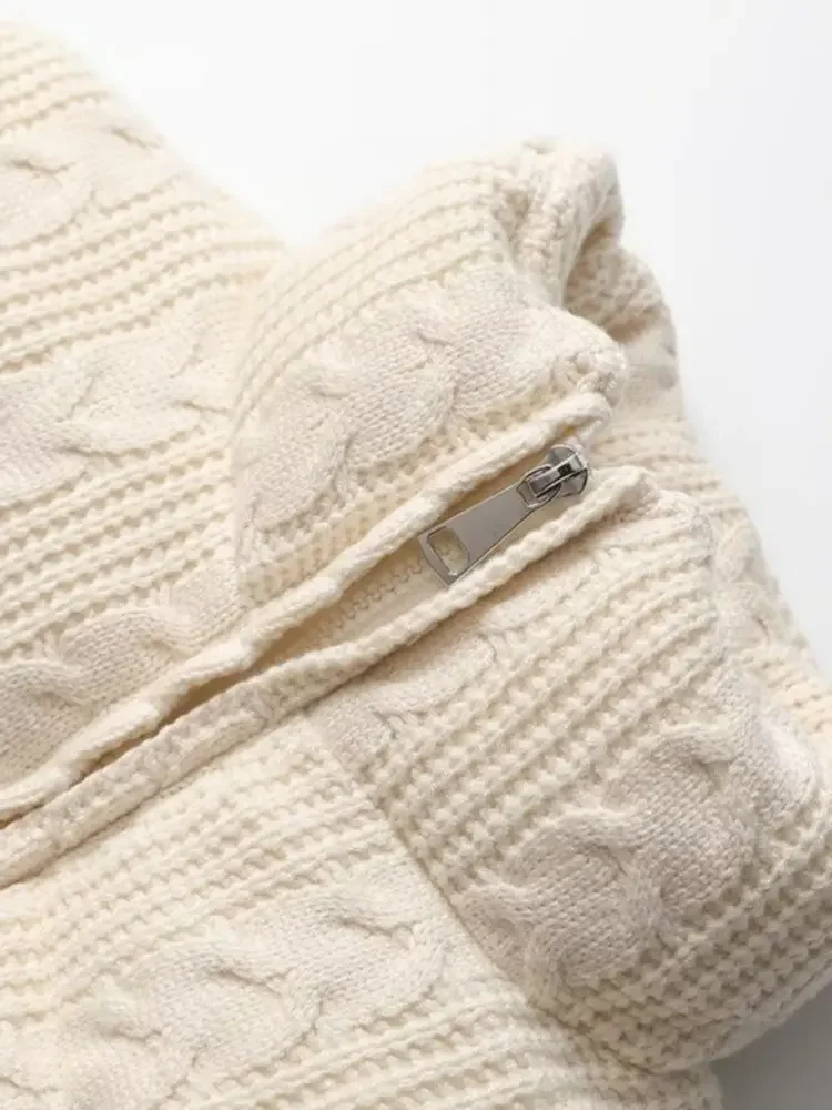 Women's Luxury Winter Wide-waisted Beige Wine Red Padded Coats Ladies Elegant High Quality Knitted Thicken Warm Jackets Parkas