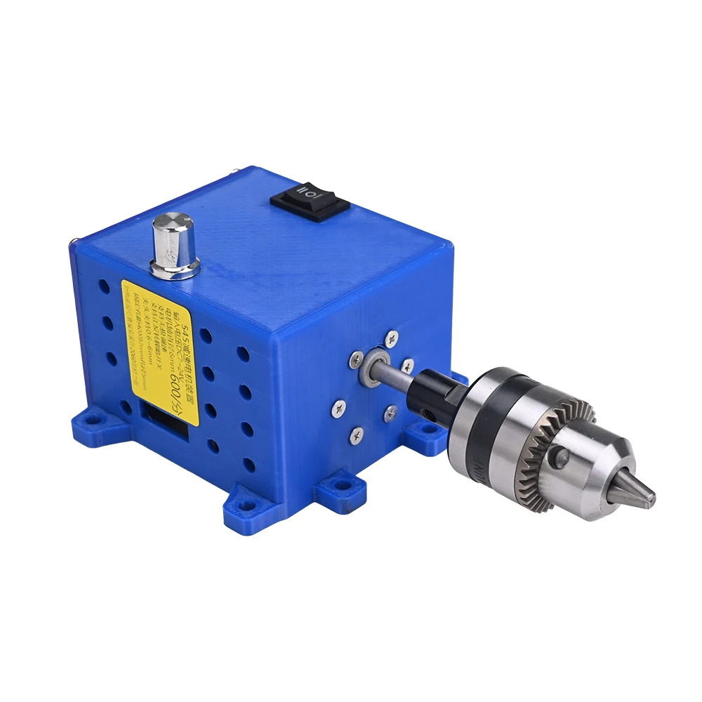 Electric Mini Bench Drill 24V 545 Brushed Motor, 30-600RPM Adjustable Speed Reversible Drill Press with Foot Switch for DIY Craf