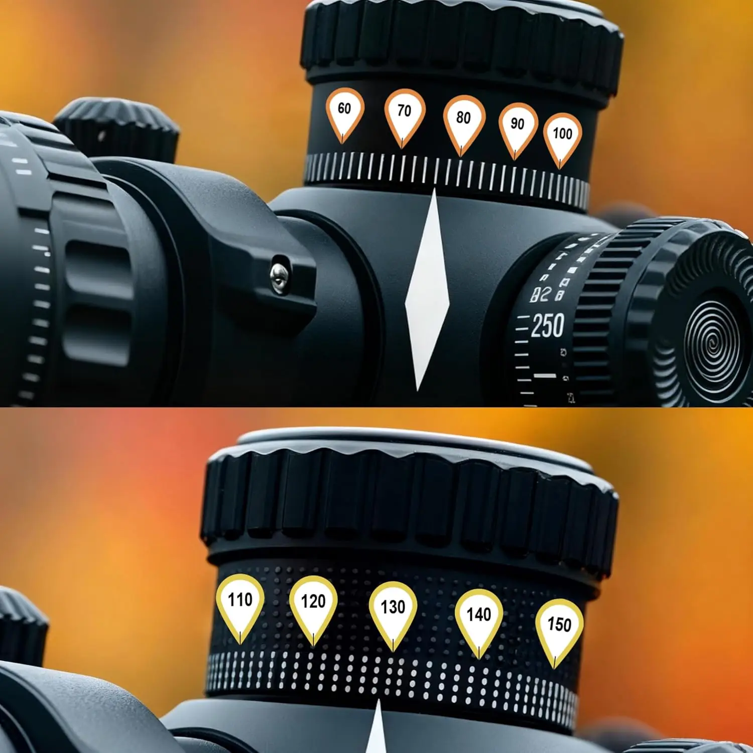 

20 Sheets Rifle Scope Turret Stickers, Rifle Scope Turret Tags for Close-Range & Mid-Range Precision Target Shooting Hunting,