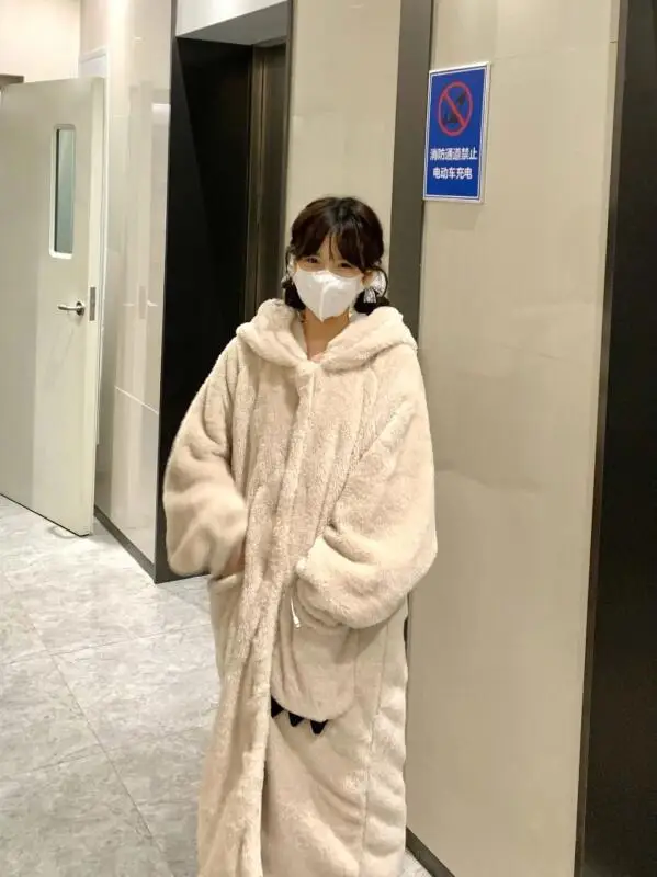 طقم بيجامة ملابس نسائية ملابس منزلية بأكمام طويلة طقم مكون من قطعتين للخريف والشتاء موضة سميكة ومريحة حلوة #4