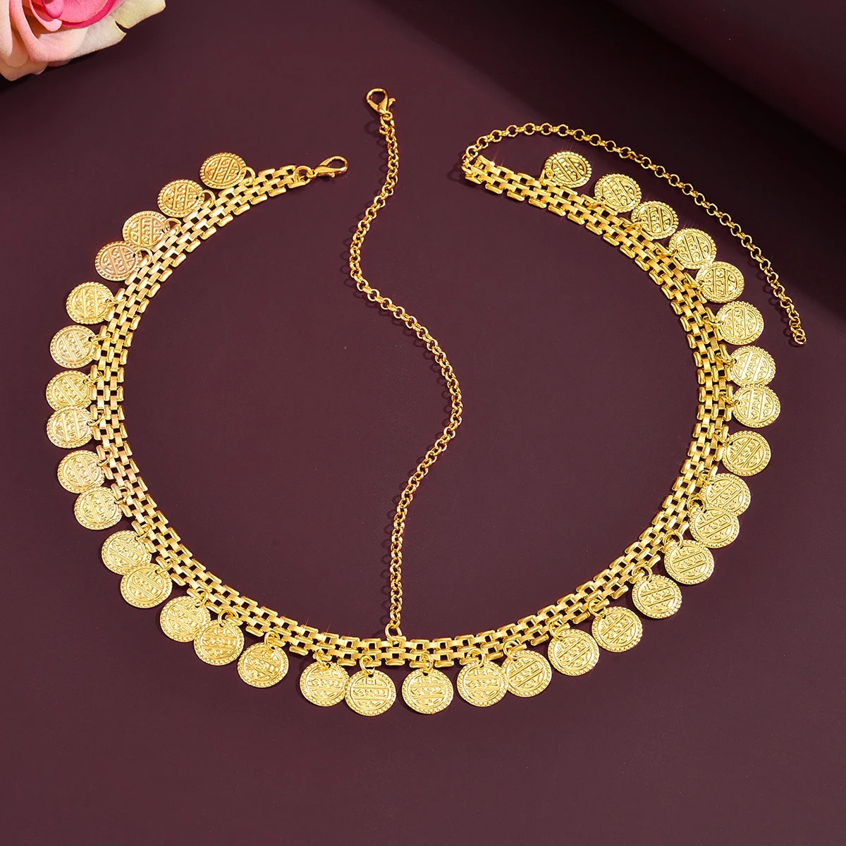 Women Retro Coin Bridal Headband Boho Ethnic Head Chain For Arabian Wedding Photo Props