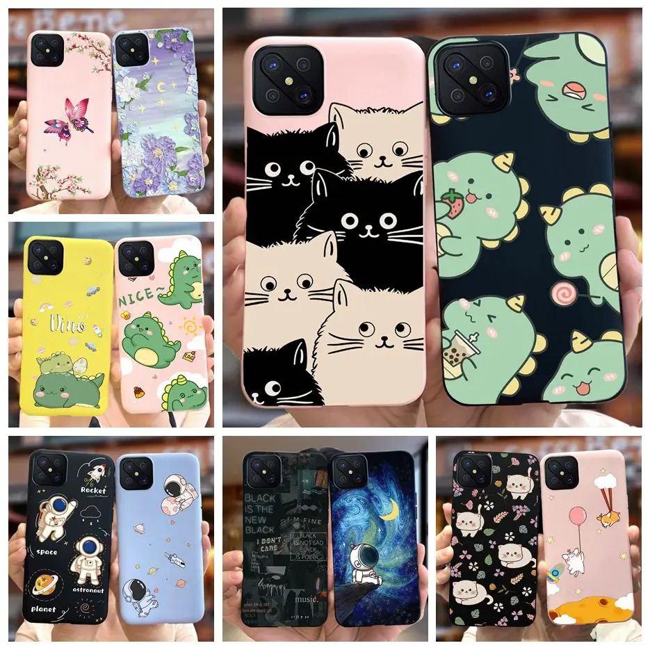 Oppo Reno4 Z 5G Case CPH2065 Cute Fashion Cartoon Cover Soft Silicone Phone Case For Oppo Reno 4Z Reno4Z Back Cover 6.57'' Coque