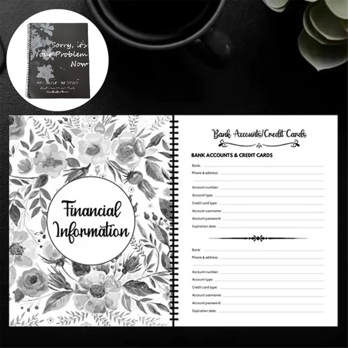 SEMOIC 1 قطعة آسف إنه مشكلك الآن لأنني ميت، مخطط نهاية الحياة المضحكة، ترتيبات نهاية الحياة، مجلد الطوارئ