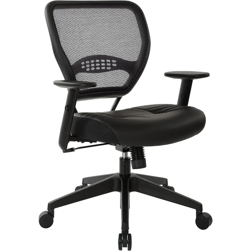 

Seating Professional AirGrid Dark Back and Padded Black Eco Leather Seat, 2-to-1 Synchro Tilt Control, Adjustable Arms and