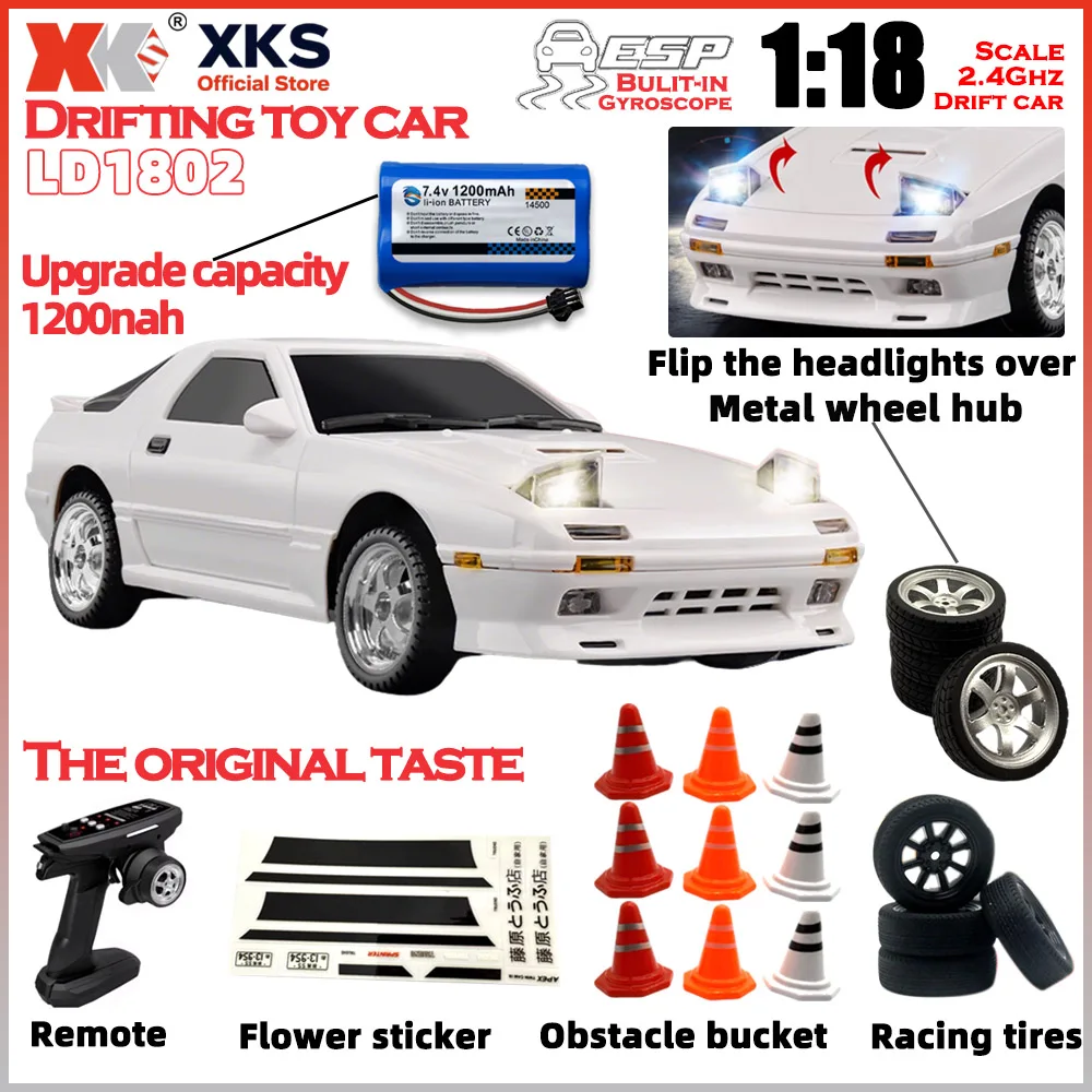 

XKS Landa LD1802 привод заднего колеса FC2.4G дрифтовый автомобиль с дистанционным управлением 1/18 модель флип-сигнала радиоуправляемая машина игрушка